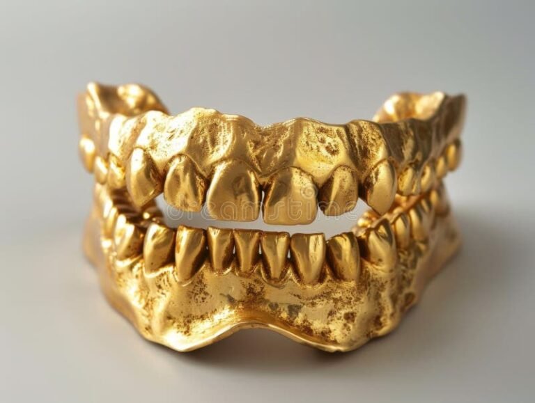 Es recomendable poner un diente de oro en lugar de uno natural 7 diente de oro brillante en fondo neutro